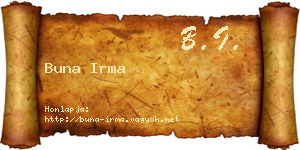 Buna Irma névjegykártya